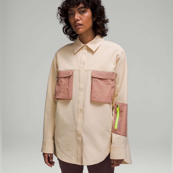 lululemon athletica Jackets & Blazers - Lululemon Grid Fleece Hiking Pink Clay Jacket Size 4 Gorp Outdoor Casual